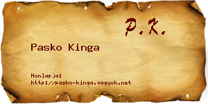 Pasko Kinga névjegykártya
